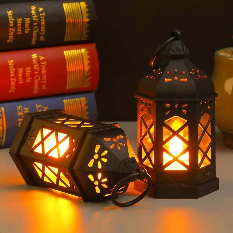 Hexagon Vintage LED-Kerzenlaterne ohne offene Flamme