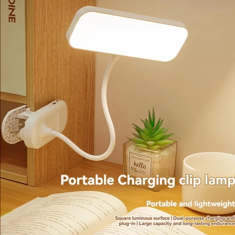 USB-wiederaufladbare Klemm-LED-Nachttischlampe, dimmbar