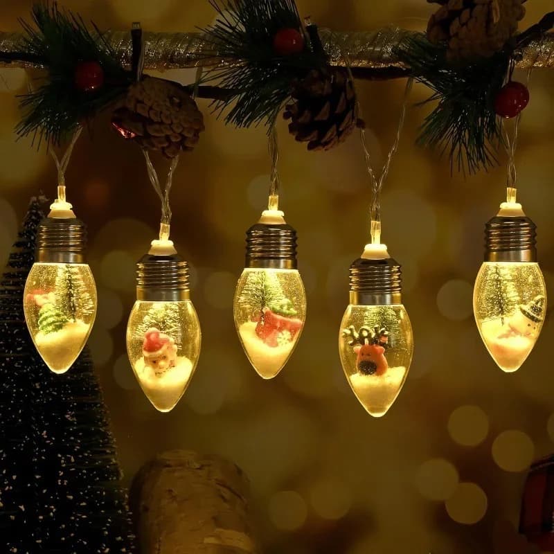 Batteriebetriebene Schneemann-Glühbirnen-Lichterkette für Innendekoration