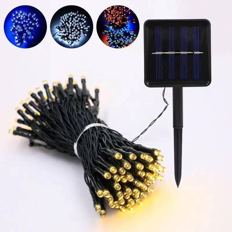 Wasserdichte Solar-Lichterkette mit warmweißen LEDs für Außenbereich