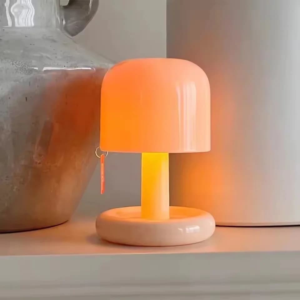 Wiederaufladbare Pilz-Sunset-Lampe, LED-Nachtlicht mit Touch-Steuerung