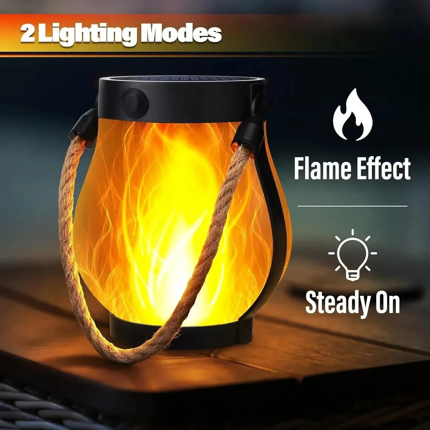 Tragbare USB-aufladbare LED-Laterne mit Flammen-Effekt