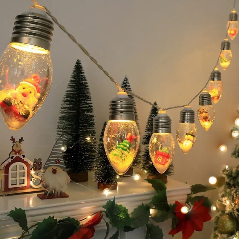 Warmweiße LED Weihnachts-Lichterkette, Batteriebetrieben
