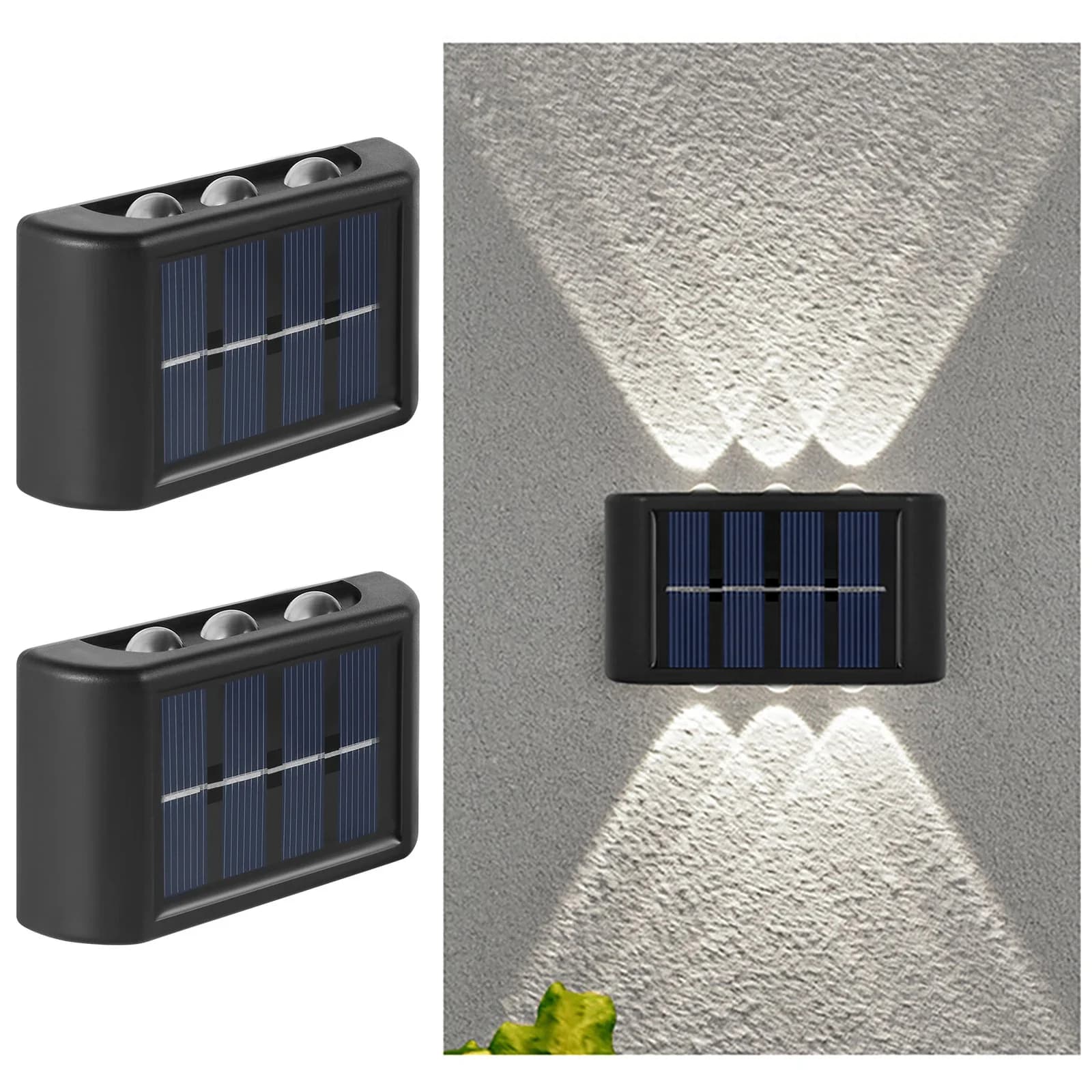 Solar-LED-Wandleuchte, Dämmerung bis Morgendämmerung, wasserdicht