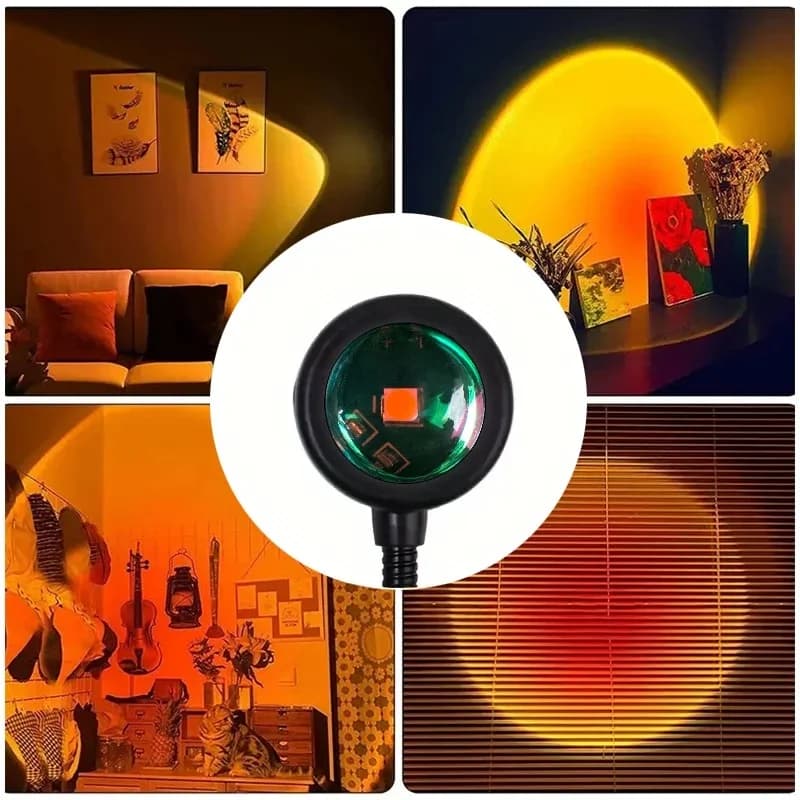 USB-Sonnenuntergang-Projektorlampe mit flexiblem Gooseneck