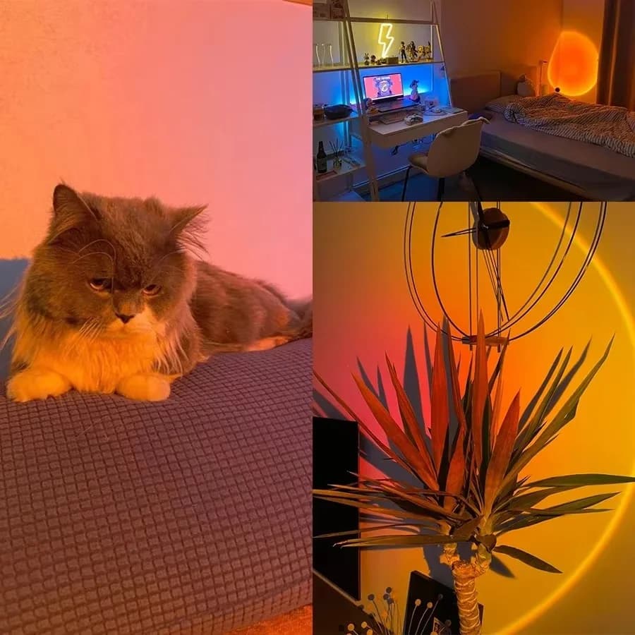 Mini RGB Sonnenuntergang-Projektor-Lampe, 4 Farben USB-Tischleuchte
