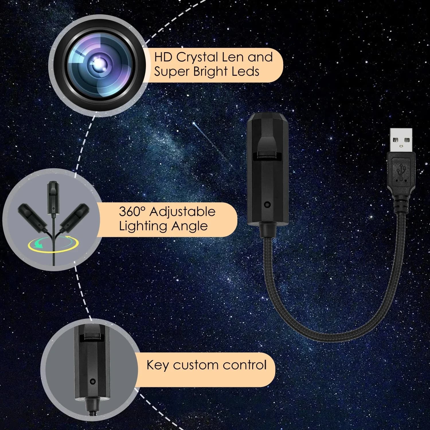 USB-Nachtlicht-Projektor mit Ozean-Motiven