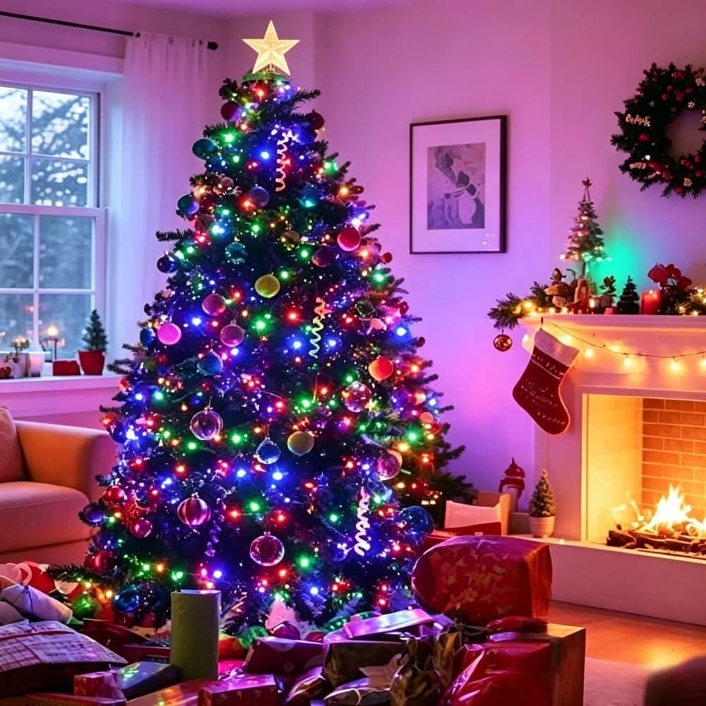 280 LED Weihnachtsbaum-Lichter mit Sternspitze und Fernbedienung
