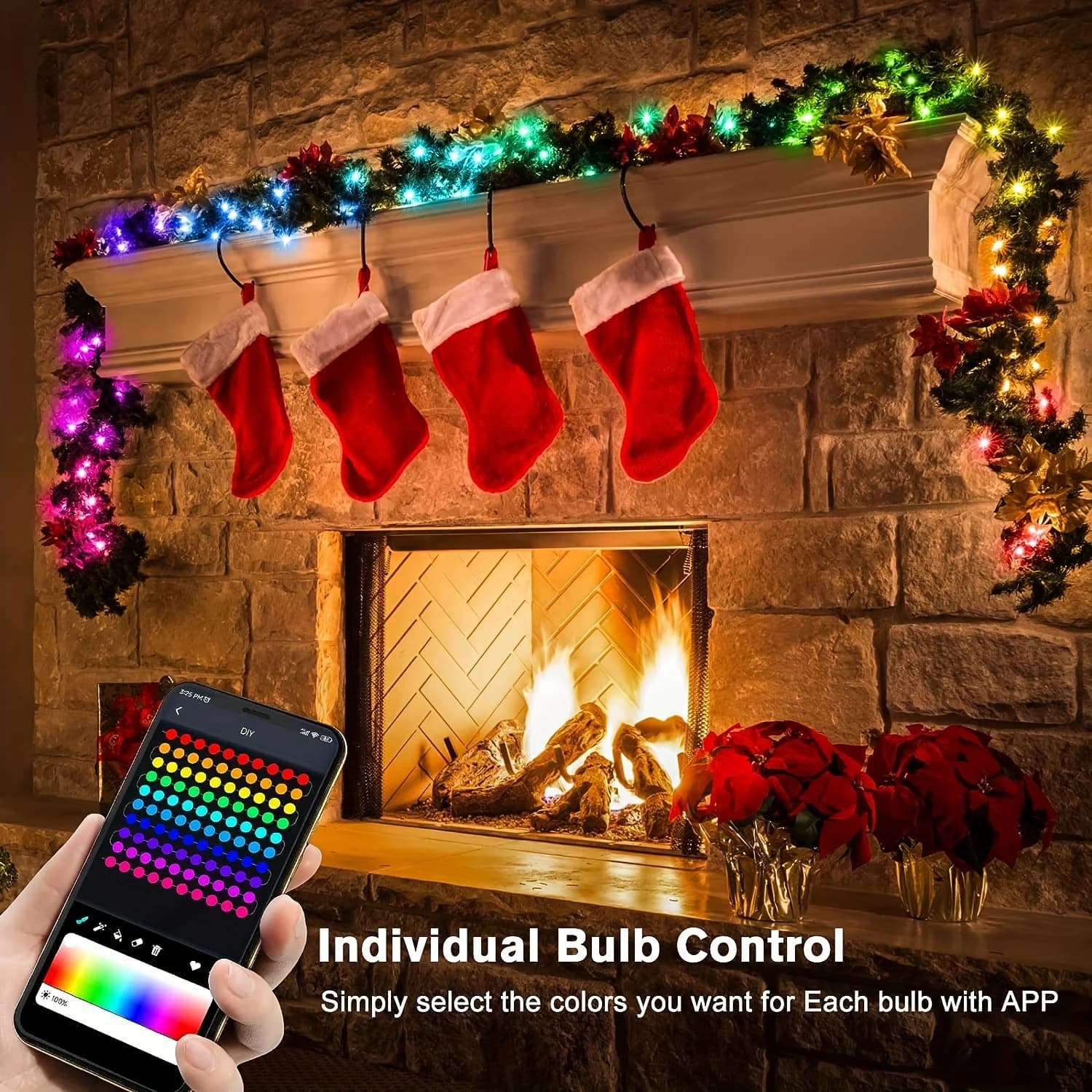 Smarte RGB-Lichterkette mit Bluetooth-App-Steuerung