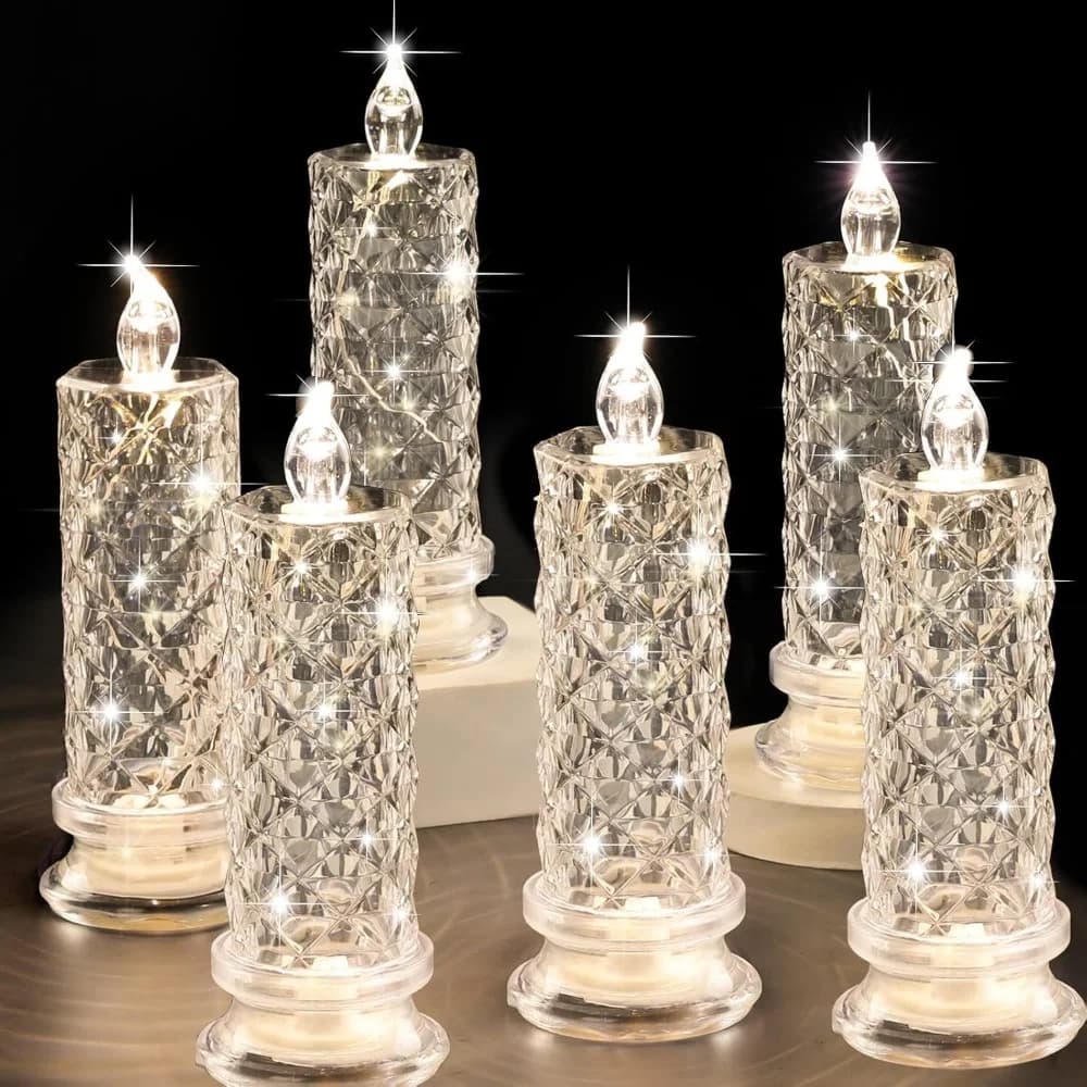 LED-Kerzenlampe mit Rosen-Muster-Projektion