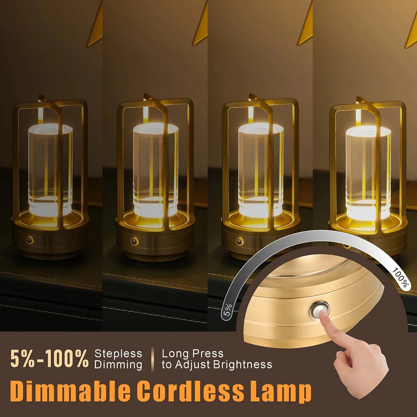 Wiederaufladbare tragbare LED-Tischlampe, 3 Farben