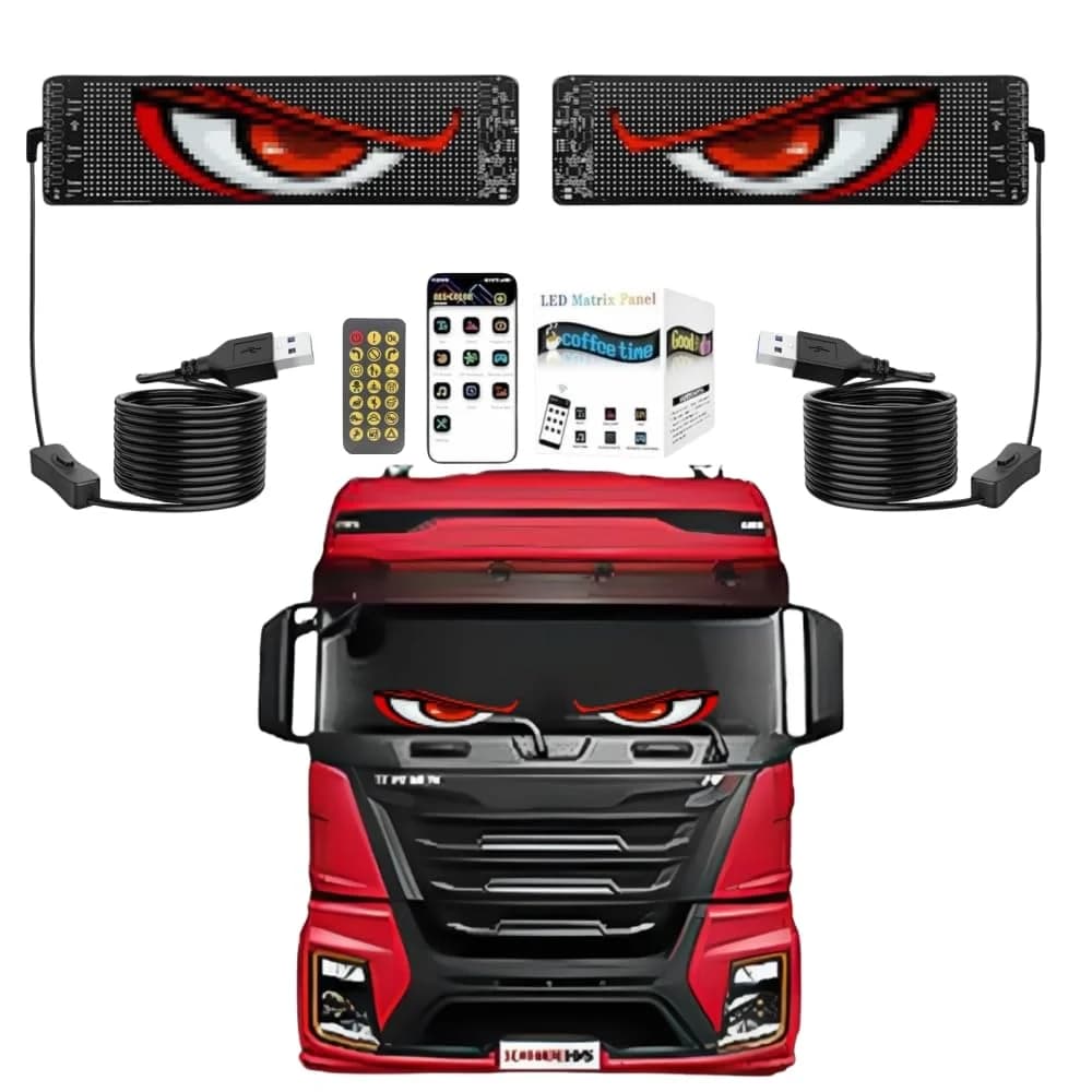 2er-Pack flexible LED-Anzeigetafel für Auto-Windschutzscheibe