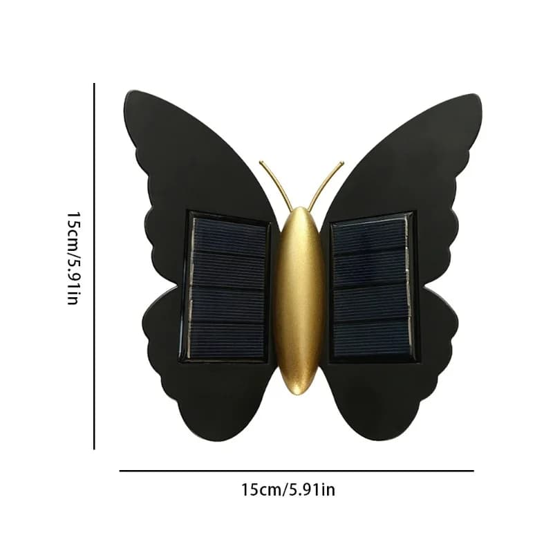 Solarbetriebene LED-Außenwandlampe in Schmetterlingsform