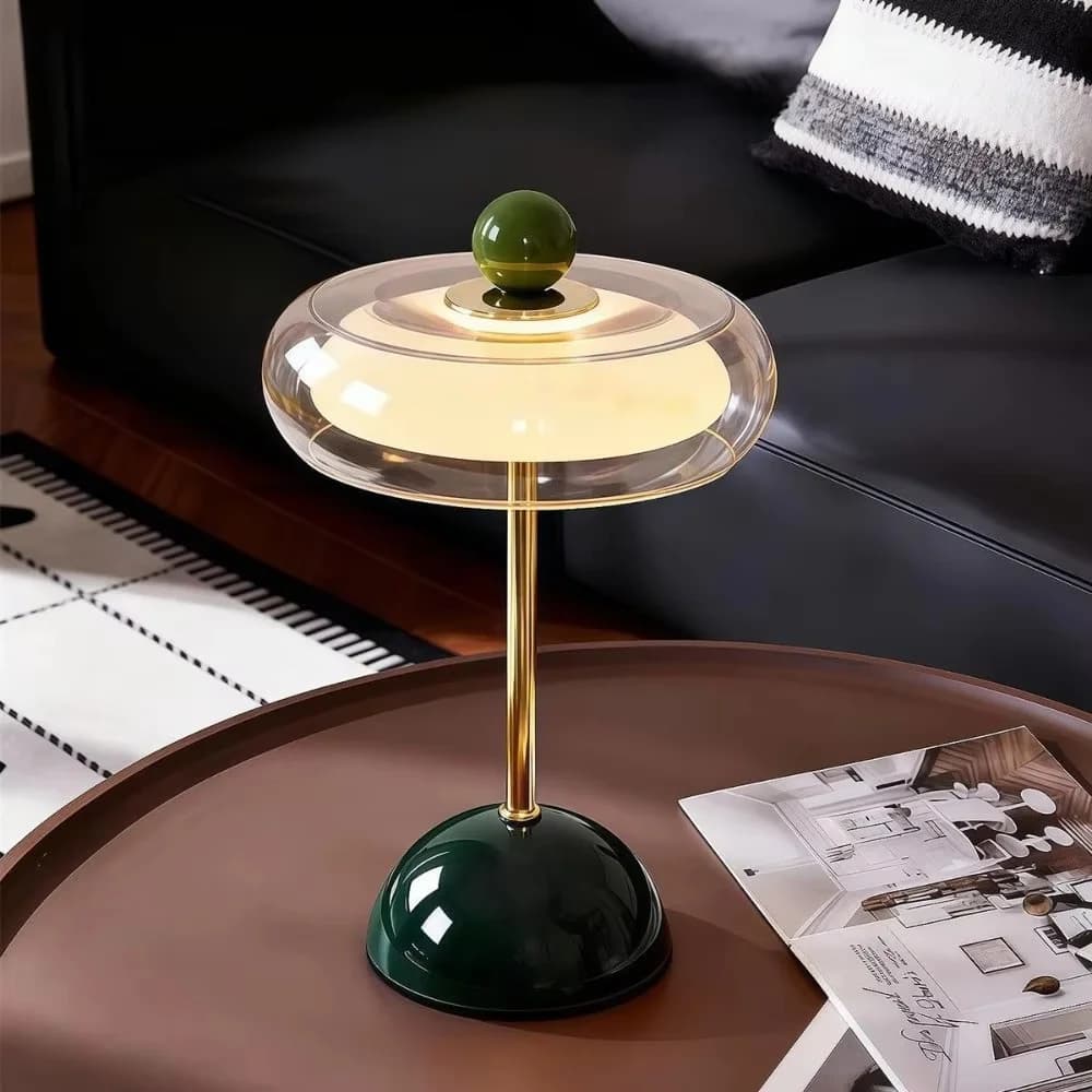 Dimmbare USB wiederaufladbare Glas-Schreibtischlampe