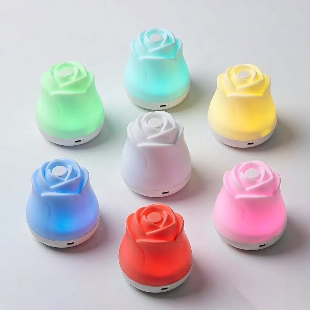 USB-wiederaufladbare Nachttischlampe mit Rosen-Touchsensor