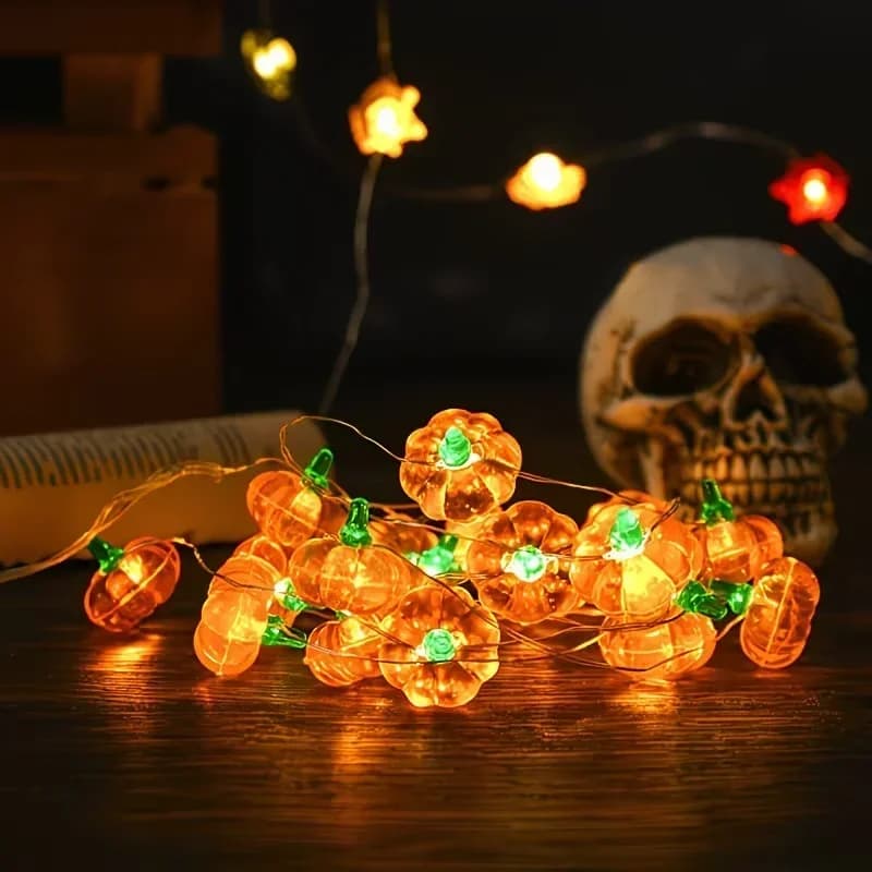 3D Kürbis Kupferdraht LED Lichterkette, Batteriebetrieben