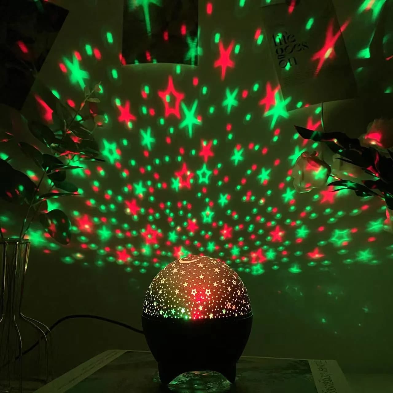 Mini USB LED Sternprojektor Nachtlicht, 7 Farbmodi