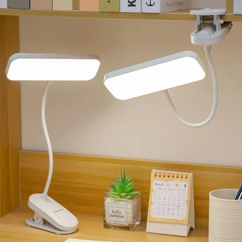 USB-wiederaufladbare Klemmleuchte LED Schreibtischlampe, dimmbar