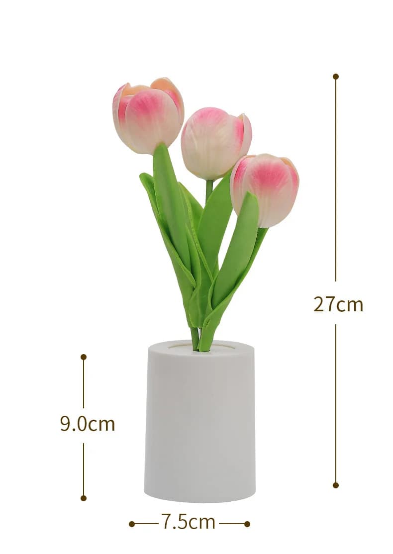 Warmweiße LED-Tulpen-Strauß-Nachtlicht (Deko)