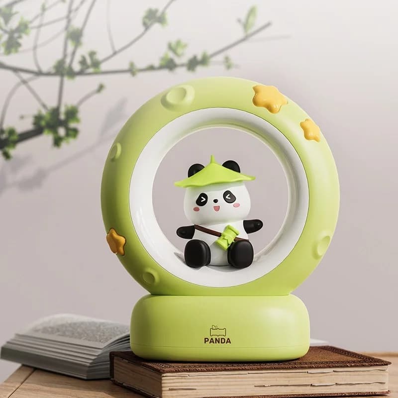 Niedliche Panda-Mond-Stern-Nachtlicht (wiederaufladbar)