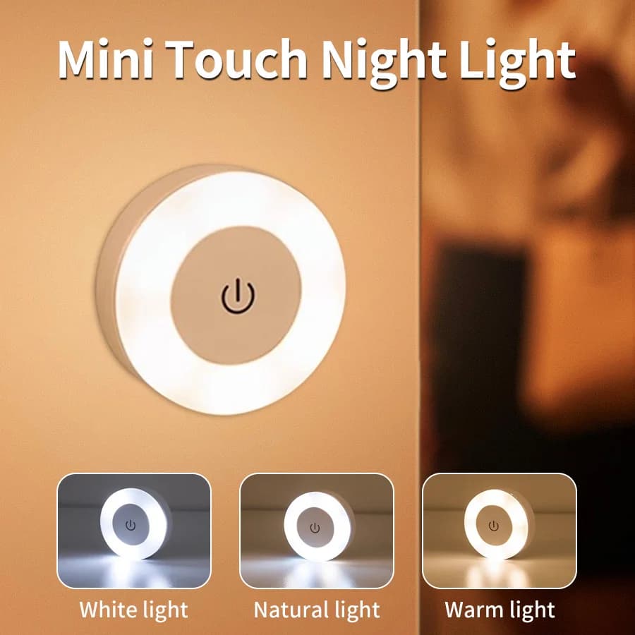 Dimmbare wiederaufladbare LED-Wandleuchte, Touch-Steuerung, 3 Farbmodi